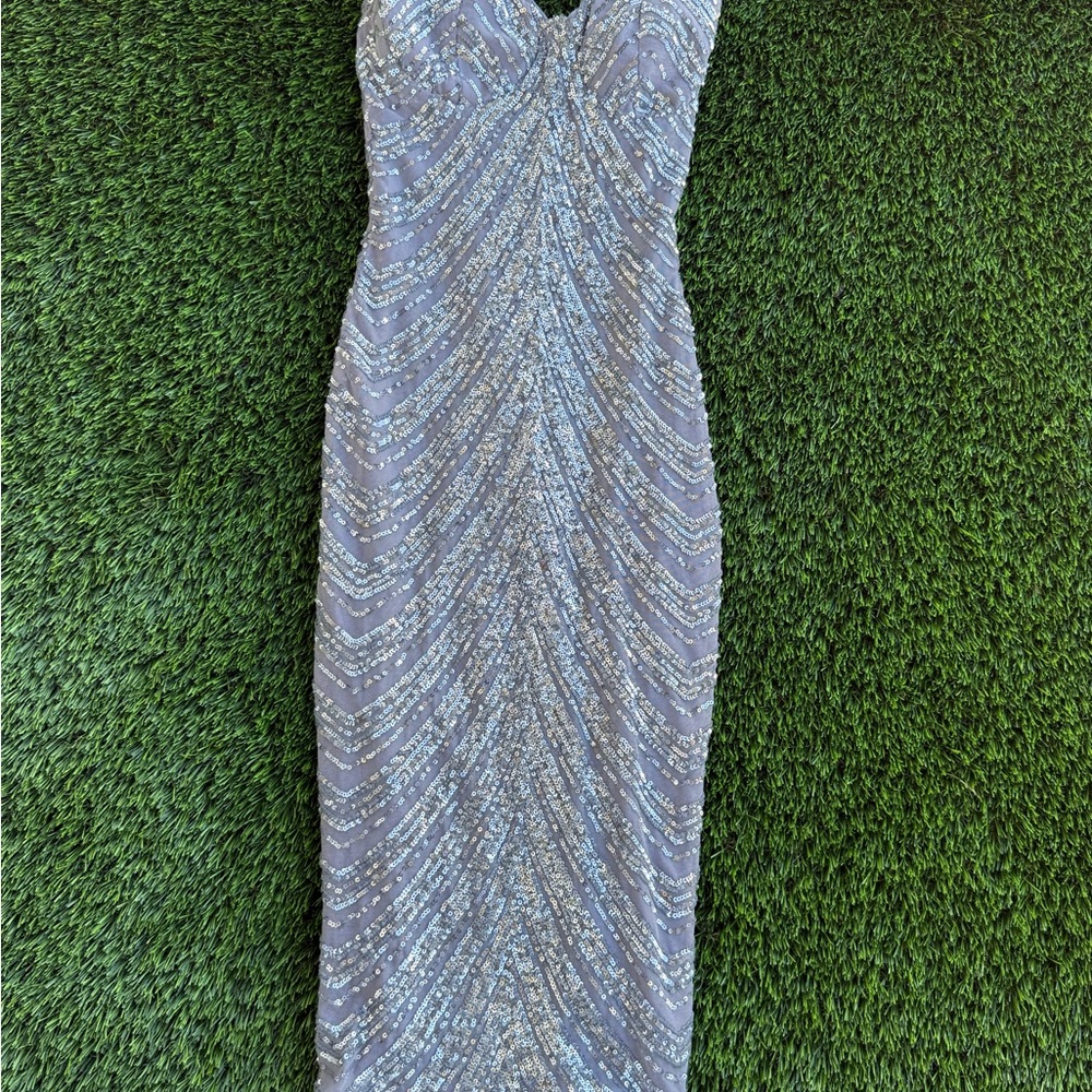Elegant Blue Sequin Dress
